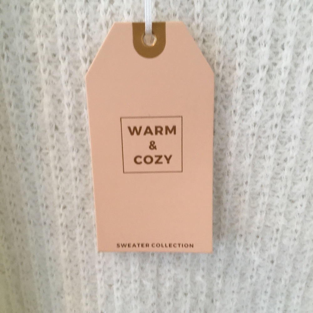 Fuzzy Cardigan Sweater Knitted Slim Fit Open Front Long Sleeve White Warm & Cozy - Picture 12 of 13